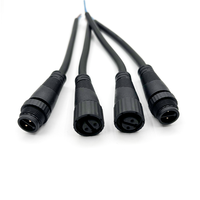 AOMEI Custom M15 Industrial Aviation LED Copper Contact 2-5 Pin IP67 Waterproof 6A Male Female PVC Cable Lighting Fixtures 250V