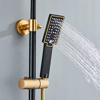 Ensemble de douche thermostatique multifonction moderne en aluminium poli, avec douchette à pression et jet pulvérisateur