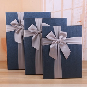 Custom Square Shape Paper Packing <b>Box</b> Cardboard Personalized <b>Gift</b> <b>Box</b> with Bowknot - Product Image 1