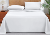 Parure de lit en coton recyclé et polyester, 50 % lavé, 120 g/m², blanche, respirante, tissée, pour hôtels et maisons, vente en gros