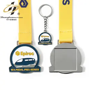 Manufacturer Custom 3d Metal Zinc Alloy Medal Keychain Sets Epirco Wa Pedal Prix Series Award Sport Medal