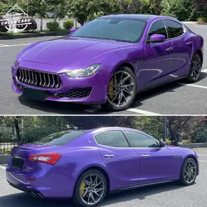 High Premium PET Ovila Purple Chrome Glossy Car Wrap Sticker Bright Metallic Purple Car Vinyl Wrap