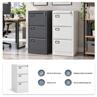 Meuble de classement vertical moderne en acier à 3 tiroirs, démontable, anti-basculement, verrouillable, en métal, à 3 niveaux, pour bureau
