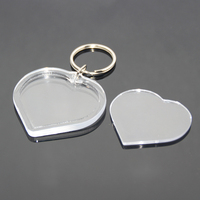 Porte-clés photo DIY en forme de cœur, de maison, rectangulaire, transparent, avec insert vierge pour photo, porte-clés rond en acrylique, porte-clés en plastique