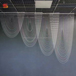 SMOOTH Sparkling Wave <b>Beaded</b> <b>Curtain</b> Cone Ceiling Acrylic Crystal Round Pendant For Wedding Props - Product Image 4