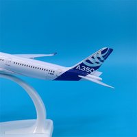 Modèle d'avion Airbus A350 en alliage de zinc durable de 20 cm à l'échelle 1/300 avec train d'atterrissage pour cadeau promotionnel