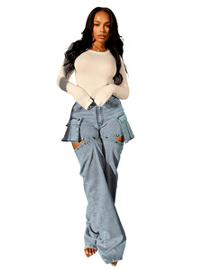 Wholesale Fashion Hot Girl High Waists Denim Street Shorts Pants Sexy <strong>Stretch</strong> <strong>Jeans</strong> <strong>Women</strong> Casual Denim Pants <strong>With</strong> Pockets - Product Image 2