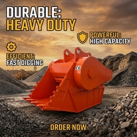TDC TDC200 Excavator Konstruksi Tanah dan Batu, Bucket Crusher Penyaring Halus, Material Q345/Q460/NM360/NM400, Kapasitas 20-90 Ton