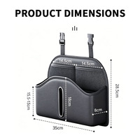 Organisateur de voiture multifonctionnel style professionnel, boîte à mouchoirs en cuir, 1 à 3 compartiments, support de rangement suspendu, sac de siège arrière, accessoires de voiture