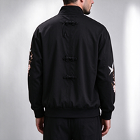Jaket Bomber Satin Logo Kustom Pria Bordir Jaket Souvenir Gaya Jepang Streetwear Jaket Bomber Grosir OEM ODM