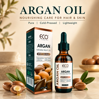 Minyak Argan 2 Fl Oz 60ml 100% Murni Distilasi Uap Biji Argan Segar dari Maroko Pelembap Bernutrisi untuk Rambut Kering, Wajah, Kulit, dan Tubuh