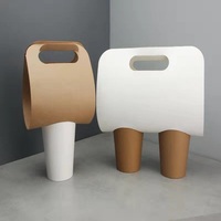 Supports de tasses personnalisés en carton ondulé kraft pour 1 ou 2 tasses, à emporter, pour café, thé et autres boissons