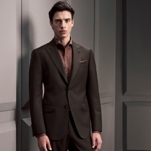 HARCHOY Wedding Italian Business <strong>Suits</strong> Men Single Breasted Brown Slim <strong>Fitting</strong> 100% Wool 2 Pcs Set <strong>Best</strong> Man - Product Image 1