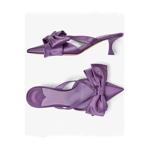 Vente en gros Mode personnalisée Sandales à bout pointu en satin avec nœud à la <span class=keywords><strong>cheville</strong></span> - Product Image 2