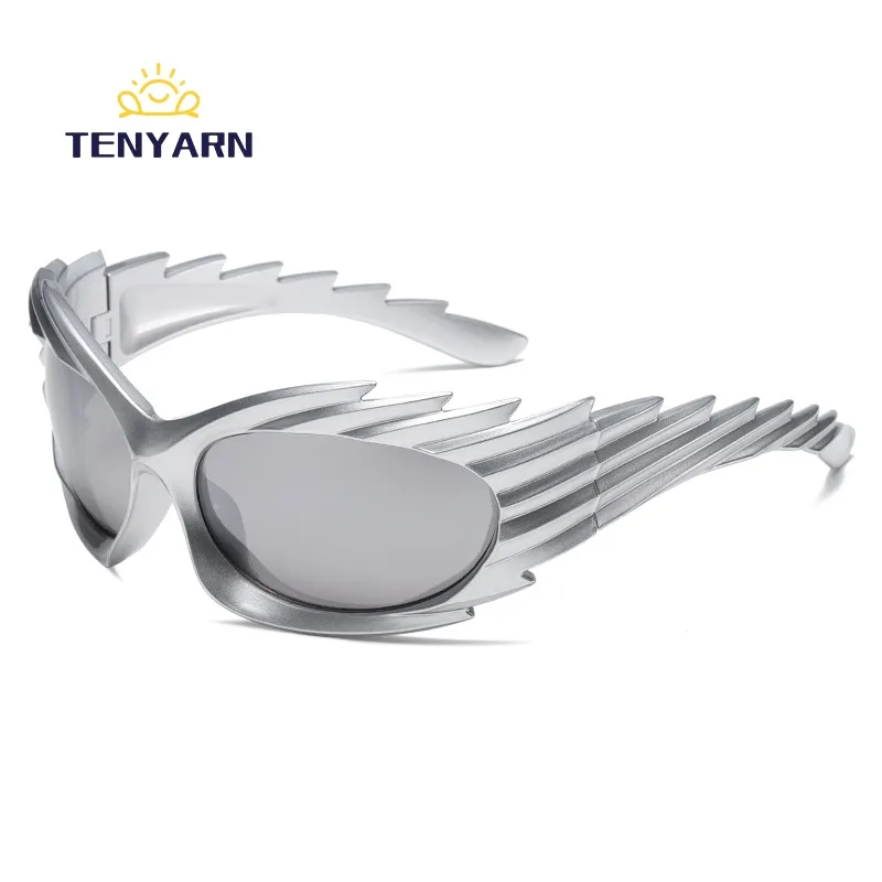 Tenyarn Hedgehog Y2k Sunglasses Designer Cat Eye Sports Sunglasses Men Women Wrap Around Glasses Sunglasses
