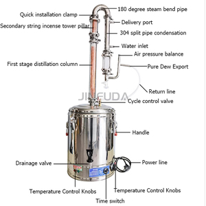 Distillateur d'huiles essentielles de citronnelle et de rose avec chauffage électrique et condenseur en acier inoxydable, facile à utiliser - Product Image 3