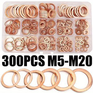 Copper Flat Gasket Set 30 Mm Outer Diameter 10 Mm Inner Diameter 1.5 Mm Thickness For Oil Sealing Applications - Product Image 3