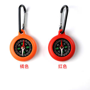 พวงกุญแจเข็มทิศคาราบิเนอร์ซิลิโคนแบบพกพาอเนกประสงค์สำหรับการนำทางกลางแจ้ง สีแดงส้ม ผลิตที่เวินโจว - Product Image 1