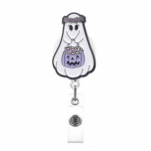 C & J YANYE Halloween fantasma insignia retráctil soporte de desplazamiento <span class=keywords><strong>Doctor</strong></span> Id insignia Clip fácil tirar hebilla alfileres broche - Product Image 4