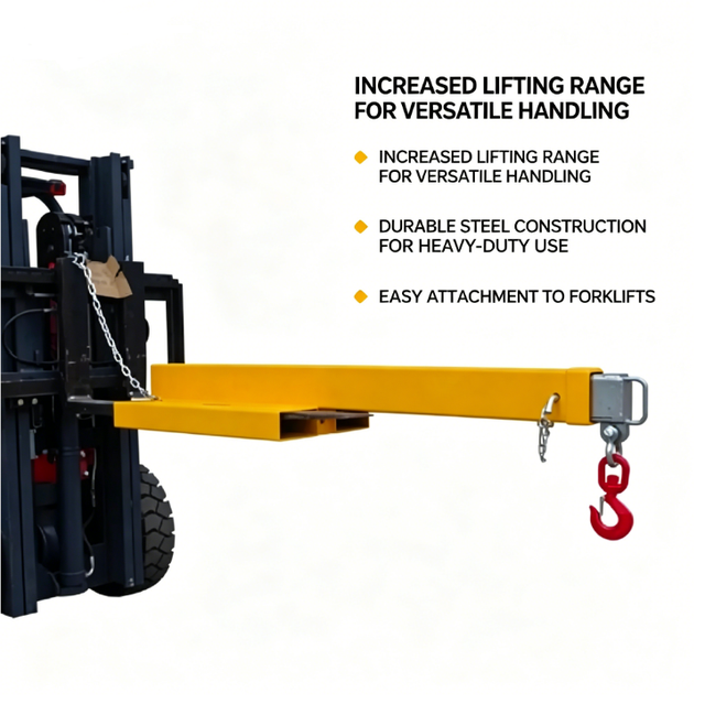 4.5T Forklift Jib Crane 4500kg SWL Telescopic Lifting Boom Attachment with 3.5m Reach