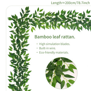 Guirlande artificielle de feuilles de saule 100 cm, verdure suspendue pour décoration de mariage et de maison, style naturel, bande de plante en plastique - Product Image 2