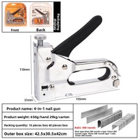 Pistola de Clavos Manual 3 en 1 y Pistola de Grapas Neumática, Adecuada para Bricolaje y Trabajos en Madera con Clavos y Extractores de Clavos