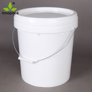 Cubo de Plástico Redondo Innopack Blanco de 18L, Grado Alimenticio, Reciclable, con Asas y Tapa, Impresión por Transferencia de Calor para Envasado de Alimentos, Gas y Aceite - Product Image 2