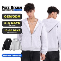 Sweat à capuche zippé pour homme, personnalisé avec logo imprimé, en molleton 350G, écologique, respirant, coupe ample, avec surpiqûre 3 aiguilles 5 fils
