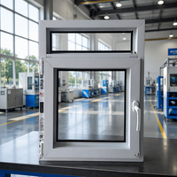 Luftdichtes UPVC-Horizontalfenster mit Dreifach-Isolierverglasung, Low-E, Edelstahl, für Schlafzimmer, Wohnzimmer, Villa, Außenbereich, Energieeffizient