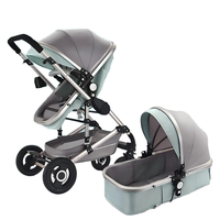 Poussette double pour jumeaux la plus vendue avec cadre en plastique et métal, pliable avec les deux mains, paniers de couchage et de sécurité