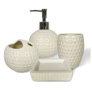 ขายส่ง ส่วนลดลูกกอล์ฟ amazon-golf shape design plain white ceramic bathroom accessories