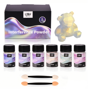 LEQU Ensemble de pigments en poudre nacrés 6 couleurs pour l'artisanat DIY, l'art de la résine, la peinture sur ongles - Product Image 1