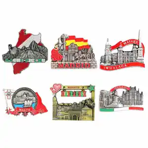 Personalizzare la <span class=keywords><strong>città</strong></span> turistica resina <span class=keywords><strong>paese</strong></span> Souvenir 3d metallo adesivi magneti da frigorifero per frigo foto magneti frigo personalizzati - Product Image 2