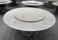 Table ronde élégante en marbre avec finition personnalisée, écologique, résistante aux rayures, disponible dans tous les diamètres pour une utilisation en cuisine ou en salle de bain
