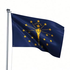 Bandera de Poliéster de 90x150cm, Bandera del Estado de Indiana con Ojales de Latón para Decoración en Interiores y Exteriores - Product Image 2