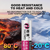 HAOMEI Sealant Silikon Netral Tahan Air Anti Jamur Berkualitas Tinggi 300ml Transparan Dapat Disesuaikan Untuk Konstruksi, Tahan 12 Bulan