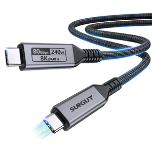 SUNGUY 240W 5A <b>USB</b> C Data Power <b>Cable</b> 1m/2m/3m Fast <b>Charging</b> <b>Cable</b> for Mobile Phone Laptop and Power Bank - Product Image 1