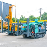 Système de forage hydraulique diesel monté sur chenilles robuste de 200m de profondeur avec plate-forme de forage de puits d'eau de capacité de pénétration de roche de 500mm