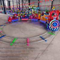 Train électrique pour enfants avec rails, pour usage intérieur et extérieur, type parc d'attractions