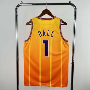 Maillot de basket-ball classique <span class=keywords><strong>Charlotte</strong></span> City Orange en gros, numéro 1, personnalisé, cousu, unisexe, respirant, rayé, en polyester athlétique - Product Image 1