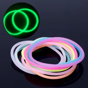 Night Luminous Bracelets Wristband Gummy custom Silicone Rubber Hairbands Unisex cheap bangles Glow Bracelets