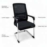 Chaise de bureau confortable à prix abordable avec soutien lombaire en maille pour salle de réunion, réception et conférence