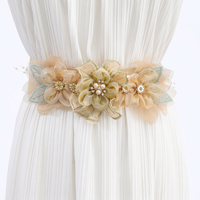 Ceinture florale personnalisée pour femme, ornée de strass et de fleurs scintillantes, ceinture élastique large pour robe, nouvelle collection, vente chaude