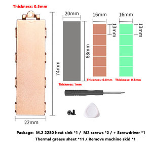 Tản nhiệt SSD M.2 NVMe M2 2280 NGFF, tản nhiệt bằng đồng với miếng dán tản nhiệt cho laptop, máy tính để bàn, bộ làm mát SSD AIO - Product Image 6