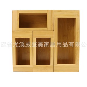Bamboo <b>square</b> garbage bag storage box, kitchen food preservation film storage box <b>set</b>, factory wholesale, customization - Product Image 4