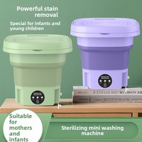 Mini machine à laver et à sécher les chaussettes pliantes à moteur sans balais à piles