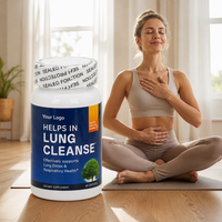 Capsules de nettoyage pulmonaire à base de plantes de qualité supérieure certifiées GMP, marque privée OEM/ODM, avec molène