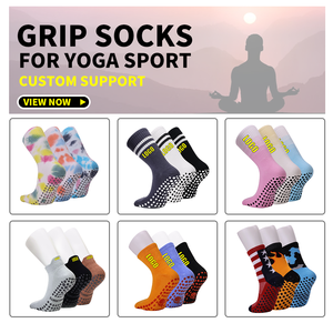 LIVRE DESIGN & MOCK-UP Logotipo Personalizado Cor Sólida Tornozelo Algodão Grip Antiderrapante Yoga Pilates Sock Anti Slip Personalizado Yoga Meias para As Mulheres - Product Image 5
