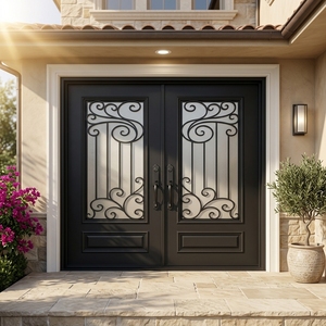Portes <span class=keywords><strong>d</strong></span>'<span class=keywords><strong>entrée</strong></span> en fer forgé personnalisées, design de <span class=keywords><strong>porte</strong></span> double en fer, <span class=keywords><strong>porte</strong></span> <span class=keywords><strong>d</strong></span>'<span class=keywords><strong>entrée</strong></span> sécurisée - Product Image 2