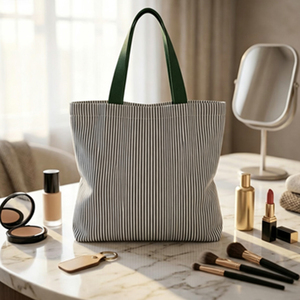 Borse Shopping Personalizzate Ricamate a Righe <span class=keywords><strong>di</strong></span> Grande Capacità, Borsa da Spiaggia e Viaggio per Ragazze, Vendita all'Ingrosso - Product Image 4